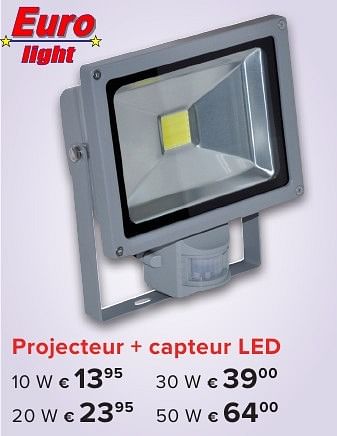 Promotions Projecteur + capteur led - Euro Light - Valide de 01/10/2016 à 23/10/2016 chez Euro Shop