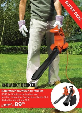 Promotions Black + decker aspirateur-souffleur de feuilles - Black & Descker - Valide de 01/10/2016 à 23/10/2016 chez Euro Shop