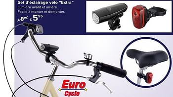 Promoties Set d`éclairage vélo extra - Euro Cycle - Geldig van 01/10/2016 tot 23/10/2016 bij Euro Shop