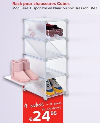 Promoties Rack pour chaussures cubes - Euro Happy - Geldig van 01/10/2016 tot 23/10/2016 bij Euro Shop