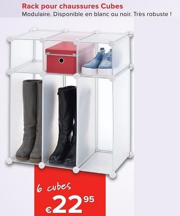 Promoties Rack pour chaussures cubes 6 cubes - Euro Happy - Geldig van 01/10/2016 tot 23/10/2016 bij Euro Shop