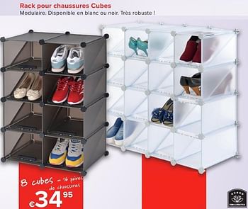 Promoties Rack pour chaussures cubes 8 cubes - Euro Happy - Geldig van 01/10/2016 tot 23/10/2016 bij Euro Shop