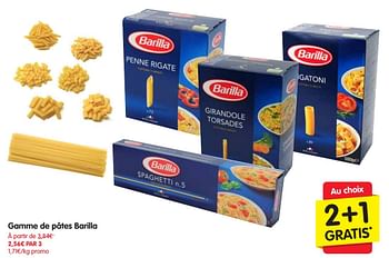 Promotions Gamme de pâtes barilla - Barilla - Valide de 29/09/2016 à 05/10/2016 chez Red Market