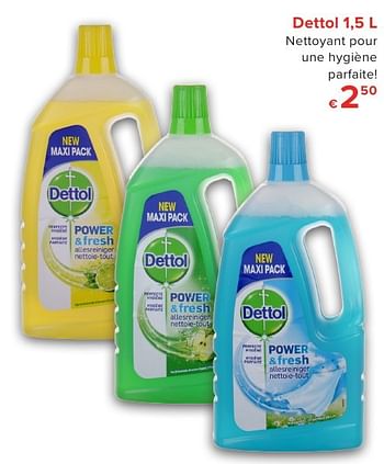 Promoties Dettol nettoyant pour une hygiène parfaite! - Dettol - Geldig van 01/10/2016 tot 23/10/2016 bij Euro Shop