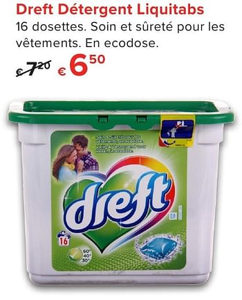 Promoties Dreft détergent liquitabs - Dreft - Geldig van 01/10/2016 tot 23/10/2016 bij Euro Shop