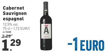 Promoties Cabernet sauvignon espagnol - Rode wijnen - Geldig van 03/10/2016 tot 06/11/2016 bij Lidl