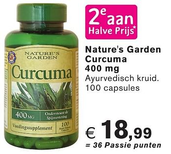 Promotions Nature`s garden curcuma 400 mg - Nature's Garden - Valide de 26/09/2016 à 23/10/2016 chez Holland & Barret