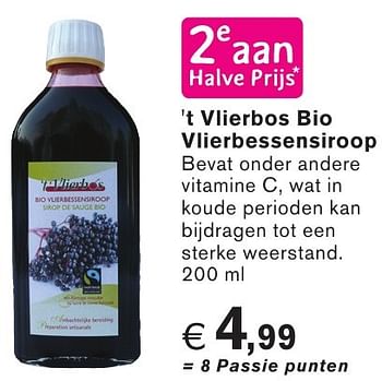 Promotions `t vlierbos bio vlierbessensiroop - 't Vlierbos - Valide de 26/09/2016 à 23/10/2016 chez Holland & Barret