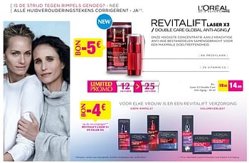 Promotions Revitalift laxer x3 double care anti-aging - L'Oreal Paris - Valide de 28/09/2016 à 25/10/2016 chez DI