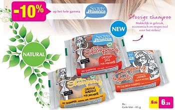 Promoties Stevige shampoo gele klei - Secrets de Provence - Geldig van 28/09/2016 tot 25/10/2016 bij DI