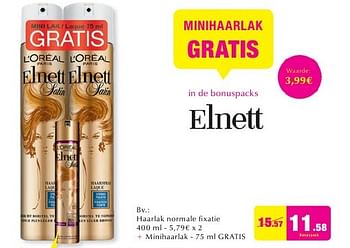 Promotions Elnett haarlak normale fixatie + minihaarlak - Garnier - Valide de 28/09/2016 à 25/10/2016 chez DI