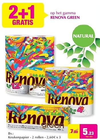 Promoties Green keukenpapier - Renova - Geldig van 28/09/2016 tot 25/10/2016 bij DI