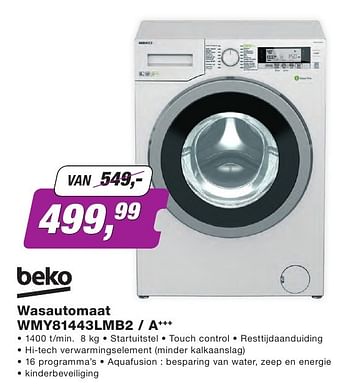 Promoties Beko wasautomaat wmy81443lmb2 - a+++ - Beko - Geldig van 01/10/2016 tot 31/10/2016 bij ElectronicPartner