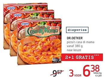 Promoties Dr.oetker pizza`s casa di mama - Dr. Oetker - Geldig van 06/10/2016 tot 19/10/2016 bij Eurospar (Colruytgroup)