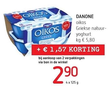 Promotions Danone oikos griekse natuuryoghurt - Danone - Valide de 06/10/2016 à 19/10/2016 chez Eurospar (Colruytgroup)