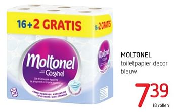 Promotions Moltonel toiletpapier decor blauw - Moltonel - Valide de 06/10/2016 à 19/10/2016 chez Eurospar (Colruytgroup)