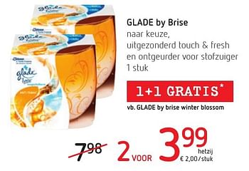 Promotions Glade by brise naar keuze, uitgezonderd touch + fresh en ontgeurder voor stofzuiger - Glade - Valide de 06/10/2016 à 19/10/2016 chez Eurospar (Colruytgroup)