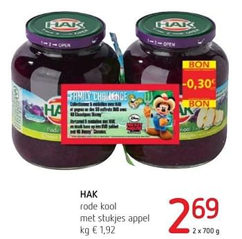 Promoties Hak rode kool met stukjes appel - Hak - Geldig van 06/10/2016 tot 19/10/2016 bij Spar (Colruytgroup)
