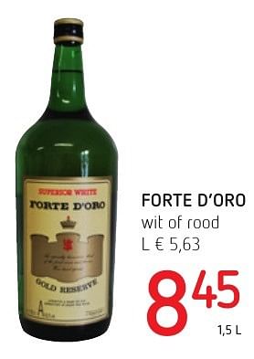 Promoties Forte d`oro wit of rood - Forte d'Oro - Geldig van 06/10/2016 tot 19/10/2016 bij Spar (Colruytgroup)