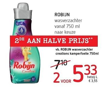 Promotions Robijn wasverzachter - Robijn - Valide de 06/10/2016 à 19/10/2016 chez Spar (Colruytgroup)