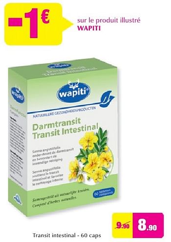 Promotions Transit intestinal - Wapiti - Valide de 28/09/2016 à 25/10/2016 chez DI