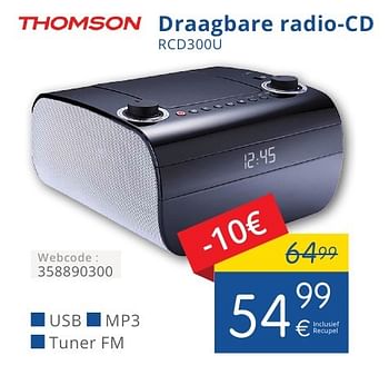 Promotions Thomson draagbare radio-cd rcd300u - Thomson - Valide de 01/10/2016 à 31/10/2016 chez Eldi