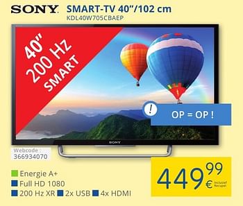 Promotions Sony smart-tv kdl40w705cbaep - Sony - Valide de 01/10/2016 à 31/10/2016 chez Eldi