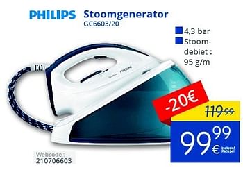 Promoties Philips stoomgenerator gc6603-20 - Philips - Geldig van 01/10/2016 tot 31/10/2016 bij Eldi