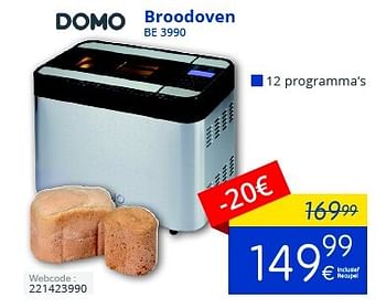 Promoties Domo broodoven be 3990 - Domo - Geldig van 01/10/2016 tot 31/10/2016 bij Eldi