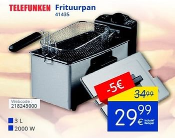 Promotions Telefunken frituurpan 41435 - Telefunken - Valide de 01/10/2016 à 31/10/2016 chez Eldi