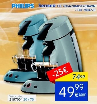 Promoties Philips senseo hd 7804-20misty-dawn - hd 7804-70 - Philips - Geldig van 01/10/2016 tot 31/10/2016 bij Eldi