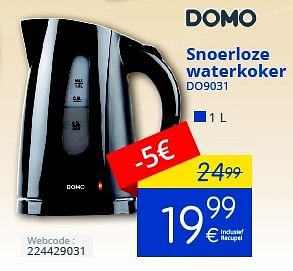 Promoties Domo elektro snoerloze waterkoker do9031 - Domo - Geldig van 01/10/2016 tot 31/10/2016 bij Eldi
