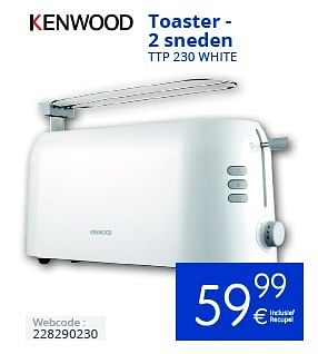 Promotions Kenwood toaster - 2 sneden ttp 230 white - Kenwood - Valide de 01/10/2016 à 31/10/2016 chez Eldi