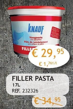 Promotions Filler pasta - Knauf - Valide de 03/10/2016 à 31/10/2016 chez Crea Home