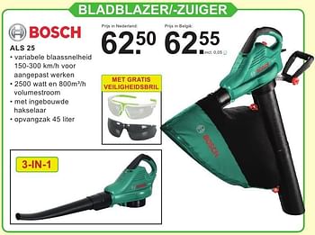 Promoties Bosch bladblazer--zuiger als 25 - Bosch - Geldig van 10/10/2016 tot 30/10/2016 bij Van Cranenbroek
