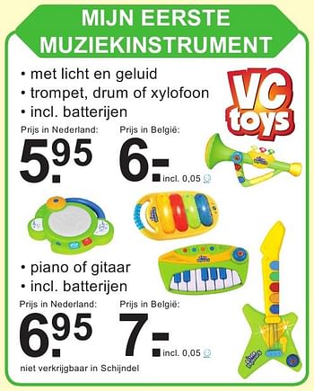 Promoties Mijn eerste muziekinstrument - VCtoys - Geldig van 10/10/2016 tot 30/10/2016 bij Van Cranenbroek