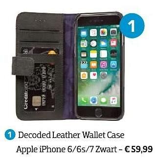 Promoties Decoded leather wallet case apple iphone 6-6s-7 zwart - Decoded - Geldig van 01/10/2016 tot 31/10/2016 bij Coolblue