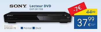 Promotions Sony lecteur dvd dvp-sr170b - Sony - Valide de 01/10/2016 à 31/10/2016 chez Eldi
