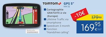 Promoties Tomtom gps 5`` via 52 - TomTom - Geldig van 01/10/2016 tot 31/10/2016 bij Eldi
