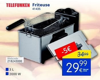 Promoties Telefunken friteuse 41435 - Telefunken - Geldig van 01/10/2016 tot 31/10/2016 bij Eldi