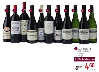 Promoties Andéol salavert côtes du rhône villages rouge - Rode wijnen - Geldig van 06/10/2016 tot 19/10/2016 bij Eurospar (Colruytgroup)