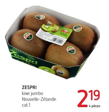Promotions Zespri kiwi jumbo nouvelle-zélande - Zespri - Valide de 06/10/2016 à 19/10/2016 chez Eurospar (Colruytgroup)