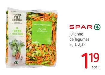 Promotions Julienne de légumes - Spar - Valide de 06/10/2016 à 19/10/2016 chez Eurospar (Colruytgroup)