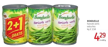 Promoties Bonduelle haricots verts extra fins - Bonduelle - Geldig van 06/10/2016 tot 19/10/2016 bij Eurospar (Colruytgroup)