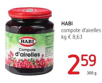 Promoties Habi compote d`airelles - Habi - Geldig van 06/10/2016 tot 19/10/2016 bij Eurospar (Colruytgroup)