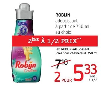 Promotions Robijn adoucissant - Robijn - Valide de 06/10/2016 à 19/10/2016 chez Eurospar (Colruytgroup)