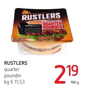 Promoties Rustlers quarter pounder - Rustlers - Geldig van 06/10/2016 tot 19/10/2016 bij Spar (Colruytgroup)