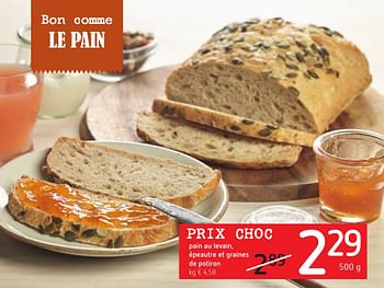Promoties Pain au levain, épeautre et graines de potiron - Huismerk - Spar Retail - Geldig van 06/10/2016 tot 19/10/2016 bij Spar (Colruytgroup)