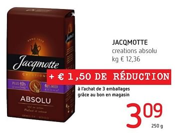 Promoties Jacqmotte creations absolu - JACQMOTTE - Geldig van 06/10/2016 tot 19/10/2016 bij Spar (Colruytgroup)