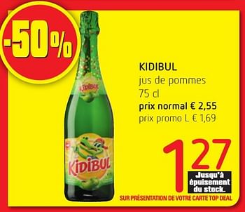 Promotions Kidibul jus de pommes - Kidibul - Valide de 06/10/2016 à 19/10/2016 chez Eurospar (Colruytgroup)